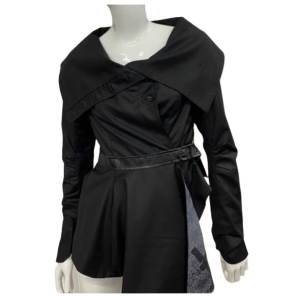 WIDOW - DOLLS KILL black cowl neck asymmetrical wrap jacket sizes S, L NWT - Picture 4 of 8